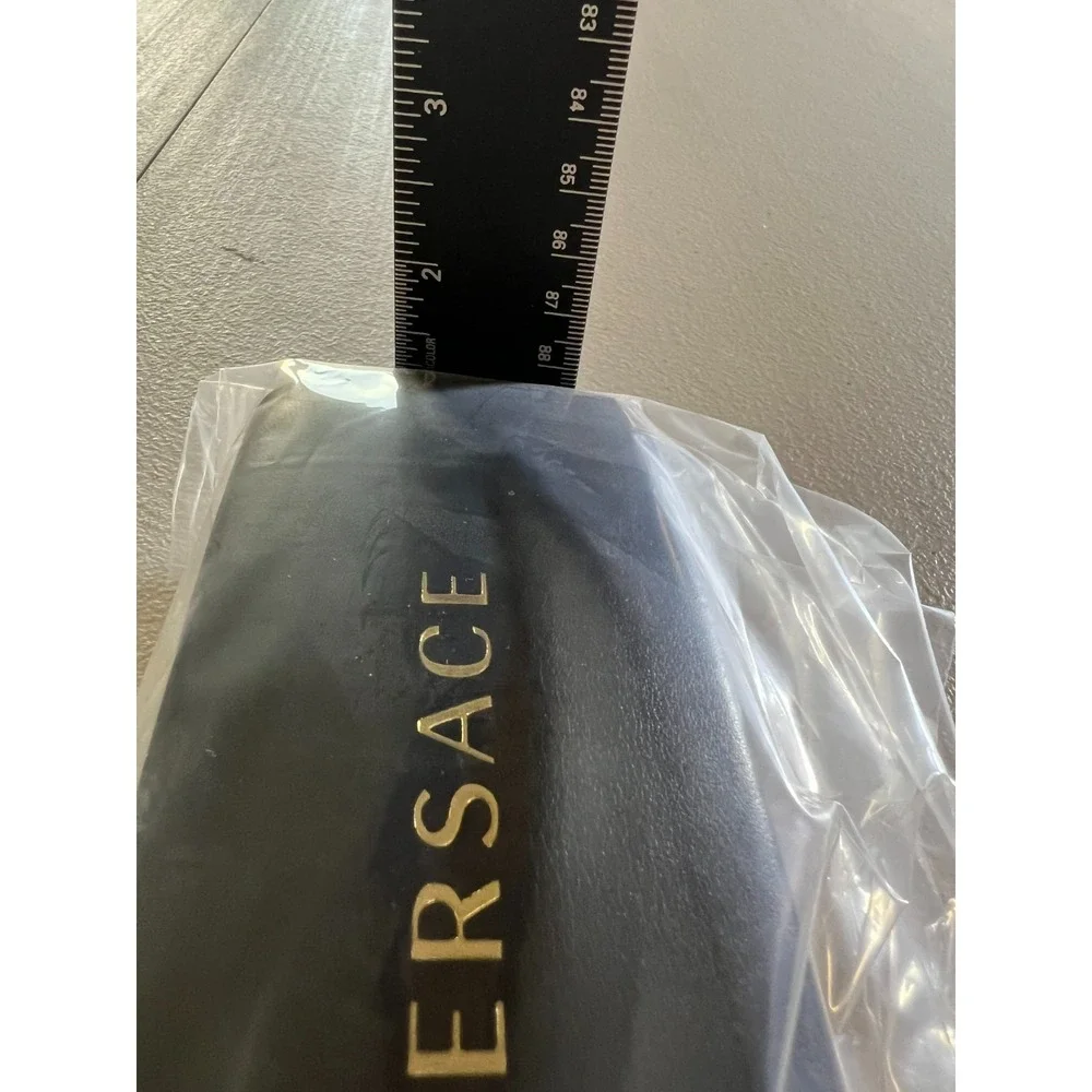 Authentic Versace Black Hard Sunglasses Eyeglasses Case Gold Foil Logo Clamshell